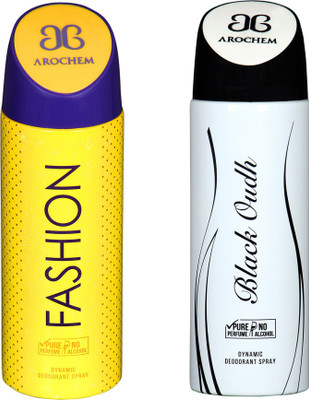 

Arochem Combo Pack Fashion and Black Oudh Dynamic Deodorant Spray Deodorant Spray - For Men & Women(400 ml, Pack of 2)