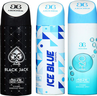 

AROCHEM BLACK JACK & H2O & ICE BLUE DYNAMIC DEODORANT BODY SPRAY BODY DEO SPRAY Body Spray - For Men & Women(600 ml)