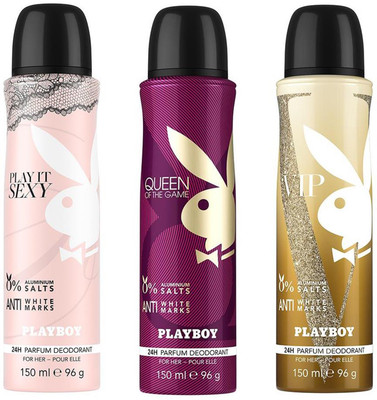 

Playboy Sexy + Queen + VIP Deodorant Spray - For Women(450 ml)