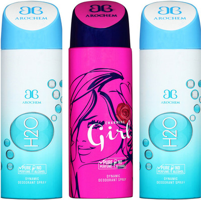 

AROCHEM H2O-2 & GIRL DYNAMIC DEODORANT BODY SPRAY BODY DEO SPRAY Body Spray - For Men & Women(600 ml, Pack of 3)