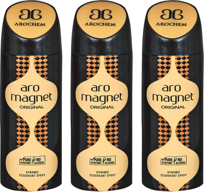 

AROCHEM ARO MEGNET-3 DYNAMIC DEODORANT BODY SPRAY BODY DEO SPRAY Body Spray - For Men & Women(600 ml, Pack of 3)