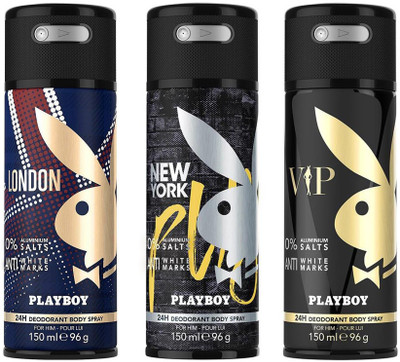 

Playboy VIP + London + New York Deodorant Spray - For Men(450 ml)