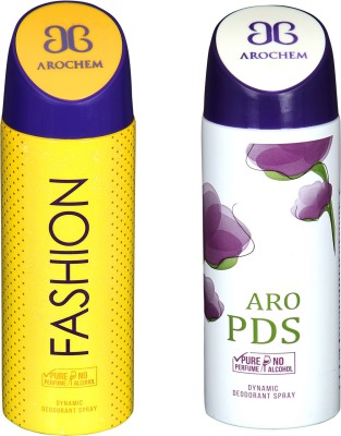 

Arochem Combo Pack Fashion and Aro PDS Dynamic Deodorant Spray Deodorant Spray - For Men & Women(400 ml, Pack of 2)