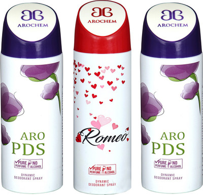 

AROCHEM ARO PDS-2 & ROMEO DYNAMIC DEODORANT BODY SPRAY BODY DEO SPRAY Body Spray - For Men & Women(600 ml, Pack of 3)