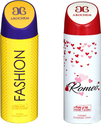 

Arochem Combo Pack Fashion and Romeo Dynamic Deodorant Spray Deodorant Spray - For Men & Women(400 ml, Pack of 2)