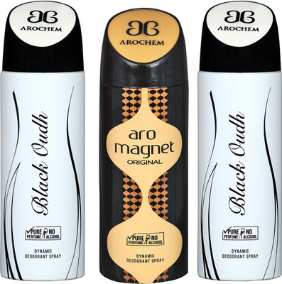 

AROCHEM BLACK OUDH-2 & ARO MEGNET DYNAMIC DEODORANT BODY SPRAY BODY DEO SPRAY Body Spray - For Men & Women(600 ml)