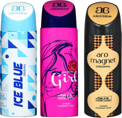 

AROCHEM ICE BLUE & ARO MEGNET & GIRL DYNAMIC DEODORANT BODY SPRAY BODY DEO SPRAY Body Spray - For Men & Women(600 ml)