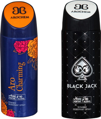 

Arochem Combo Pack Aro Charming and Black Jack Dynamic Deodorant Spray Deodorant Spray - For Men & Women(400 ml, Pack of 2)