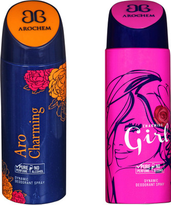 

Arochem Combo Pack Aro Charming and Charming Girl Dynamic Deodorant Spray Deodorant Spray - For Men & Women(400 ml, Pack of 2)