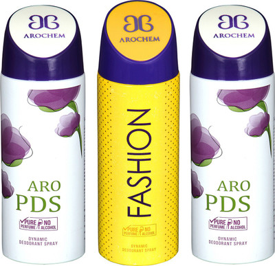 

AROCHEM ARO PDS-2 & FASHION DYNAMIC DEODORANT BODY SPRAY BODY DEO SPRAY Body Spray - For Men & Women(600 ml, Pack of 3)