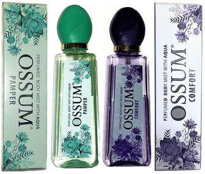 

OSSUM Perfume Pamper & Comfort 115ml x 2 Body Mist - For Women(230 ml, Pack of 2)