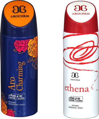 

AROCHEM ARO CHARMING & ETHENA DYNAMIC DEODORANT BODY SPRAY BODY DEO SPRAY Body Spray - For Men & Women(400 ml, Pack of 2)