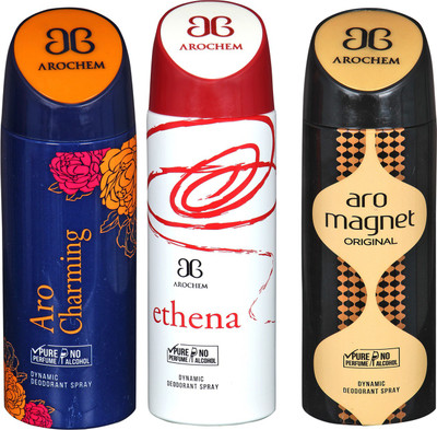 

arochem ARO CHARMING & ARO MAGNET & ETHENA DYNAMIC DEODORANT BODY SPRAY BODY DEO SPRAY Body Spray - For Men & Women(600 ml)
