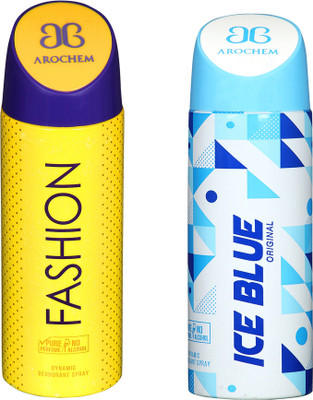 

Arochem Combo Pack Fashion and Ice Blue Dynamic Deodorant Spray Deodorant Spray - For Men & Women(400 ml, Pack of 2)