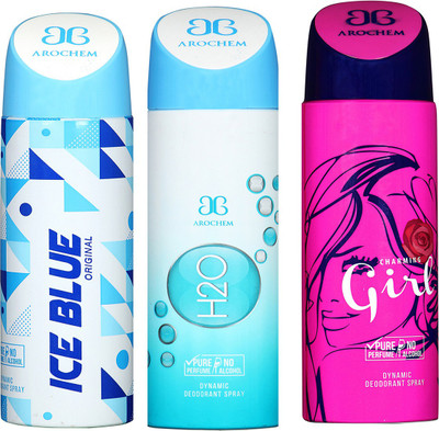 

AROCHEM ICE BLUE & GIRL & H2O DYNAMIC DEODORANT BODY SPRAY BODY DEO SPRAY Body Spray - For Men & Women(600 ml)
