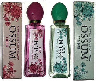 

OSSUM Perfume Pamper & Cheer 115ml x 2 Body Mist - For Women(230 ml, Pack of 2)