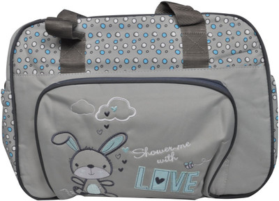 

EZ Life Baby Diaper Carry Bag - Bunny - 5 compartments - Diaper Changing Mat Included - Waterproof - Large - Nylon - Grey Baby Diaper Carry Bag(Grey)