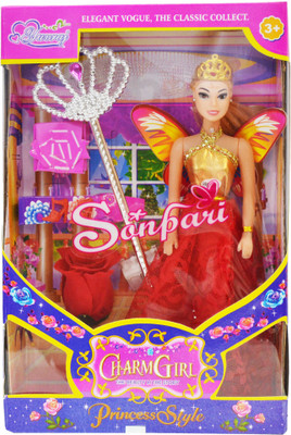 

Planet of Toys Beautiful Charm Girl Sonpari Doll For Kids, Children(Gold, Red)