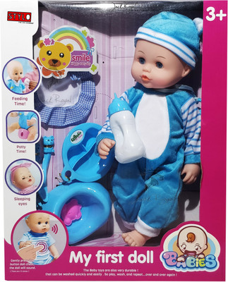

Stylo Blue Color Doll set with feeding bottle and other accessories(Multicolor, Blue)
