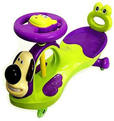 

Baybee Kids Twist and Swing Cartoon Face Free Wheel Magic Car with Music | Push Car Ride on Toy Suitable Kids for 3 to 8 Years ( Green ) Car Non Battery Operated Ride On(Green)