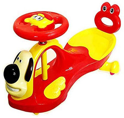 

Baybee Kids Twist and Swing Cartoon Face Free Wheel Magic Car with Music | Push Car Ride on Toy Suitable Kids for 3 to 8 Years ( Red ) Car Non Battery Operated Ride On(Red)