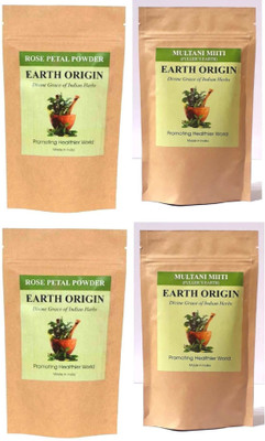

Earth Origin Rose Petal Powder and Multani Mitti- Fuller’s Earth (Combo) 100 gm Each (200 g)(400 g)