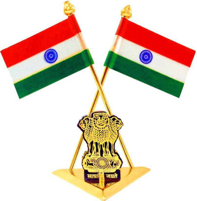 

Adeal India Rectangle Car Dashboard Flag Flag(Metal)