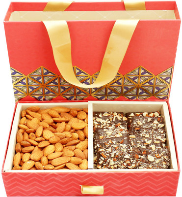 

Ghasitaram Gifts Hampers-2 Part Almonds and English Brittles Bag Box Combo(3)