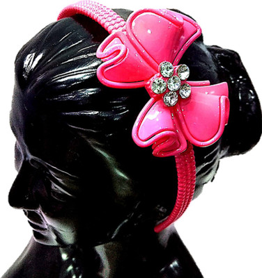 

Proplady Partywear Stylish Rhinestone Stud Bow Hair Band for Girls & Women|Wedding Hair Accessories|Designer Hair Band, Head Band, Hair Accessory Set(Pink)