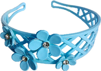 

Proplady Stylish Rhinestone Stud Princess Floral Wide Tiara-Style Hair Band for Girls & Women|Partywear Hair Accessories|Designer Hair Band, Head Band, Hair Accessory Set(Blue)