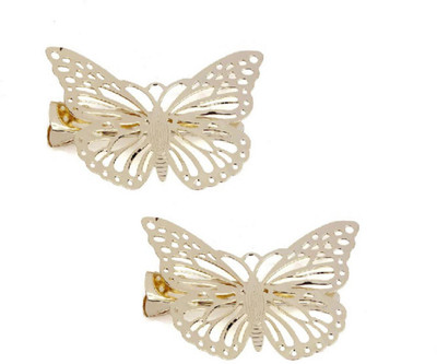 

MYKI Cute Butterfly hair Pin Rosegold Color For Women & Girls(Set of 2) Hair Pin(Gold)