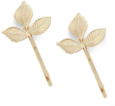 

MYKI Trendy Leaves Rosegold hair Pin For Women & Girls(Set of 2) Hair Pin(Gold)