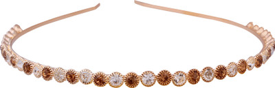 

AccessHer Wedding Collection, Party wear Rhinestone Studded Golden Metal Hair Band/ Hair Band(Multicolor)