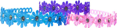 

Proplady Partywear Rhinestone Stud (Pack of 3) Princess Floral Tiara-Style Hair Band for Girls & Women|Wedding Hair Accessories|Designer Hair Band, Head Band, Hair Accessory Set(Multicolor)
