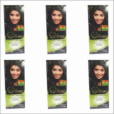 

SANJEEVANI NATURAL Black Hair Color Creme For Women & Men(Pack of 6) Hair Color(Black)