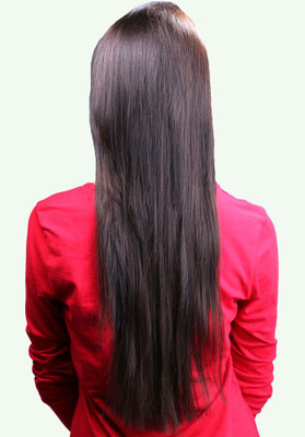 

Krome Natural Black Full Head 160 Grams Remy Thinned Stitched Human Extensions 14 Inches Hair Extension