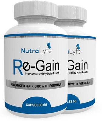 

Nutralyfe Hair Regain - All Natural Hair Supplement For Healthy Hair - 60 Veg Capsules (Pack of 2)(140 g)