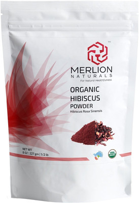 

Merlion Naturals Organic Hibiscus Petals Powder | NPOP India & USDA NOP Certified Organic | 227gm(227 g)