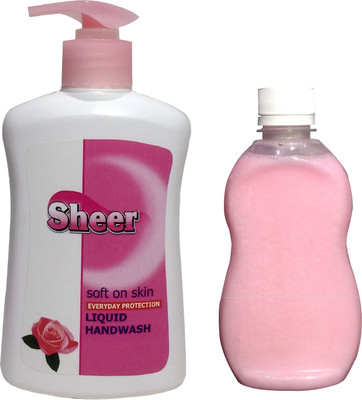 

Sheer Hand Wash Rose 200ml +200ml Refill Extra(400 ml, Pump Dispenser, Pack of 2)