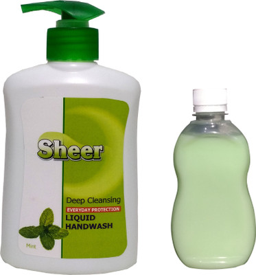 

Sheer Hand Wash Mint 200ml +200ml Refill Extra(400 ml, Pump Dispenser, Pack of 2)