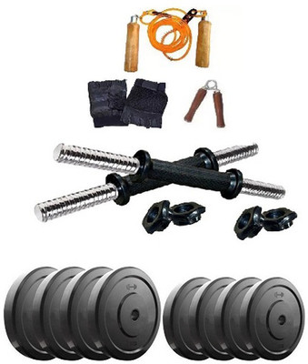 Monika Sports 4 plates of 2 kg each + 4 plates of 1 kg each +skippingrope+handgrip+gym gloves Gym & Fitness Kit