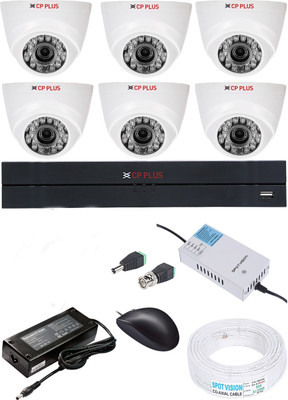 CP PLUS CP-PLUES 8CH DVR CP-UVR-0801E1-V4 01PCS 1MP DOME CAMERA CP-USC-DA10L2-0360 06PCS Security Camera(4 TB, 8 Channel)