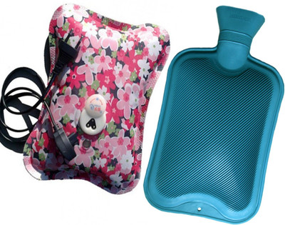 

CRETO New Original Pain Relief Combo Pack of Electric Hot water bag and Non Electric Hot Water Bottle 1 L Hot Water Bag(Multicolor)