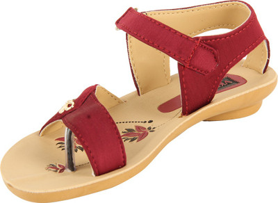 

VKC PRIDE Girls Velcro Sports Sandals(Maroon, Meroon
