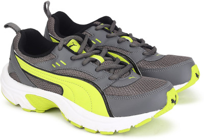 

Puma Boys & Girls Lace Running Shoes(Grey, Quiet shade-nrgy yellow-puma b
