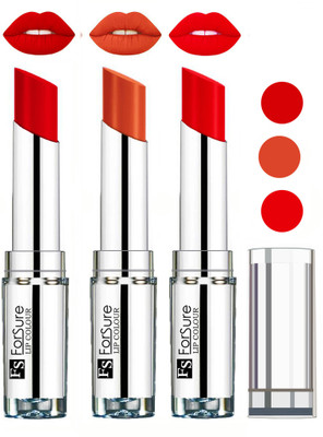 

Forsure Best Collection Velvet Matte Lip Color Combo at Wholesale Rate(Romantic Red,Brick Nude,Hot Red, 12 g)