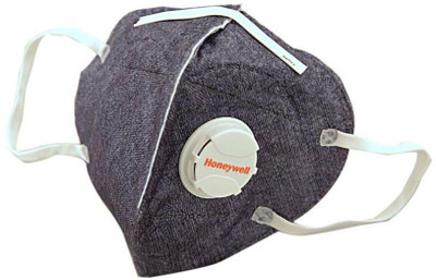 

Honeywell Anti Pollution Foldable Face Mask with Easy Exhalation Valve, Dark Blue Printed Mask and Respirator