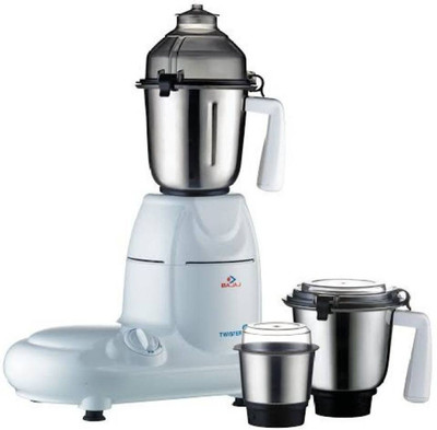 Bajaj Twister Mixer Grinder 750 Mixer Grinder(White, 3 Jars)