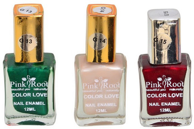 

Pink Root GLOSSY NAIL PAINTS G-NO.13-14-15 MULTI(Pack of 3)