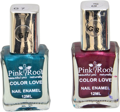 

Pink Root GLOSSY NAIL PAINTS G-NO.7-8 MULTI(Pack of 2)